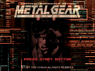 Metal Gear Solid title screen for Playstation